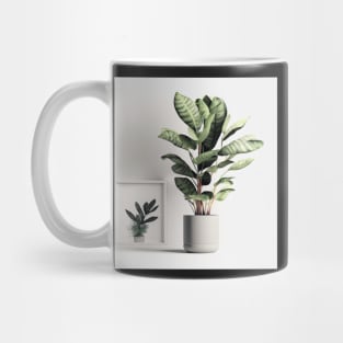 Realistic Colorful ZZ Plant Drawing Illustration Mug